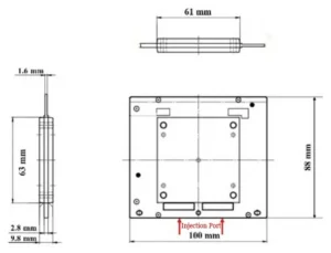 Figure 3 Double sided Plastic Encapsulation Structure Model of the Module Frame Figure 3 Double sided Plastic Encapsulation Structure Model of the Module Frame