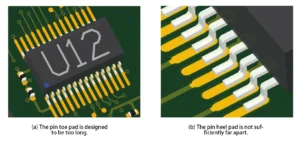 Figure 2 shows a mismatch between component pins and the connection pad.