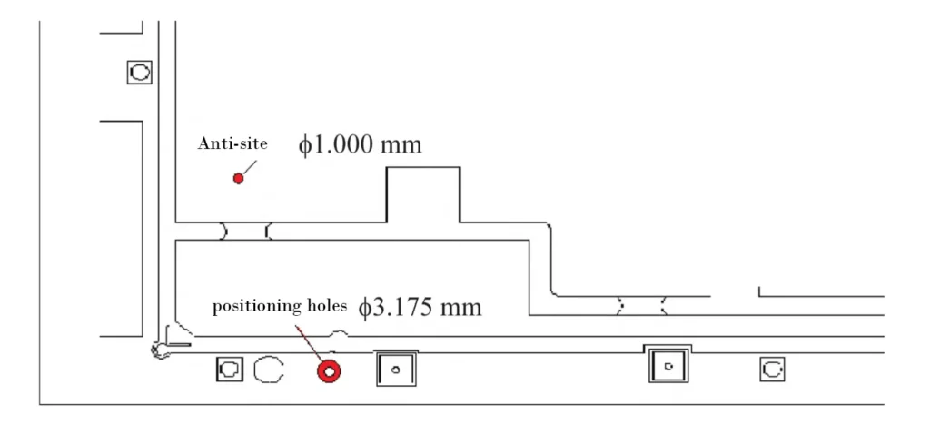 Figure 4. Back drilling hole positioning Figure 4. Back drilling hole positioning