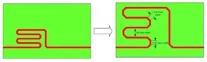 Figure 4: Maintaining Minimum Distance and Segment Length at Bends Figure 4: Maintaining Minimum Distance and Segment Length at Bends