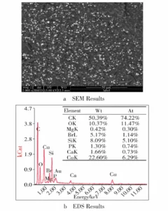 Figure 4. SEM and EDS results for the bottom of the detached component pad Figure 4. SEM and EDS results for the bottom of the detached component pad