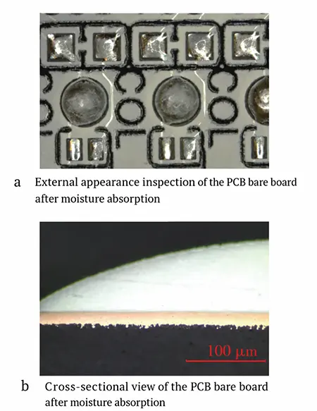 Figure 6 Thermal stress test results for the bare PCB after water absorption Figure 6 Thermal stress test results for the bare PCB after water absorption