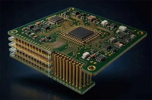 Figure 1 PCB components are soldered onto it it features a green solder mask and millimeter scale traces, serving the complete system
