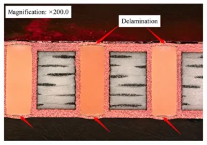 Figure 2 Actual diagram of POFV delamination failure